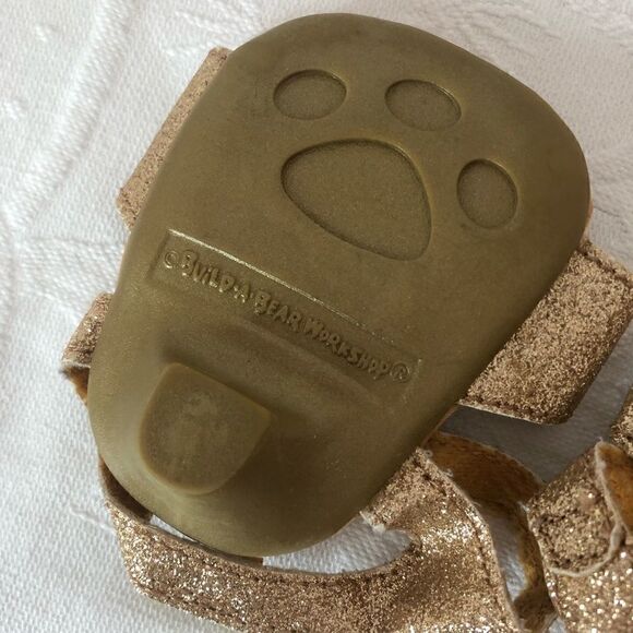 5/$15 SALE BUILD-A-BEAR WORKSHOP Gold Glitter Heeled Sandals Dress Up - Picture 4 of 7